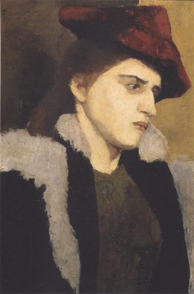 Paula Modersohn-Becker Портрет молодой женщины с красной шляпой
