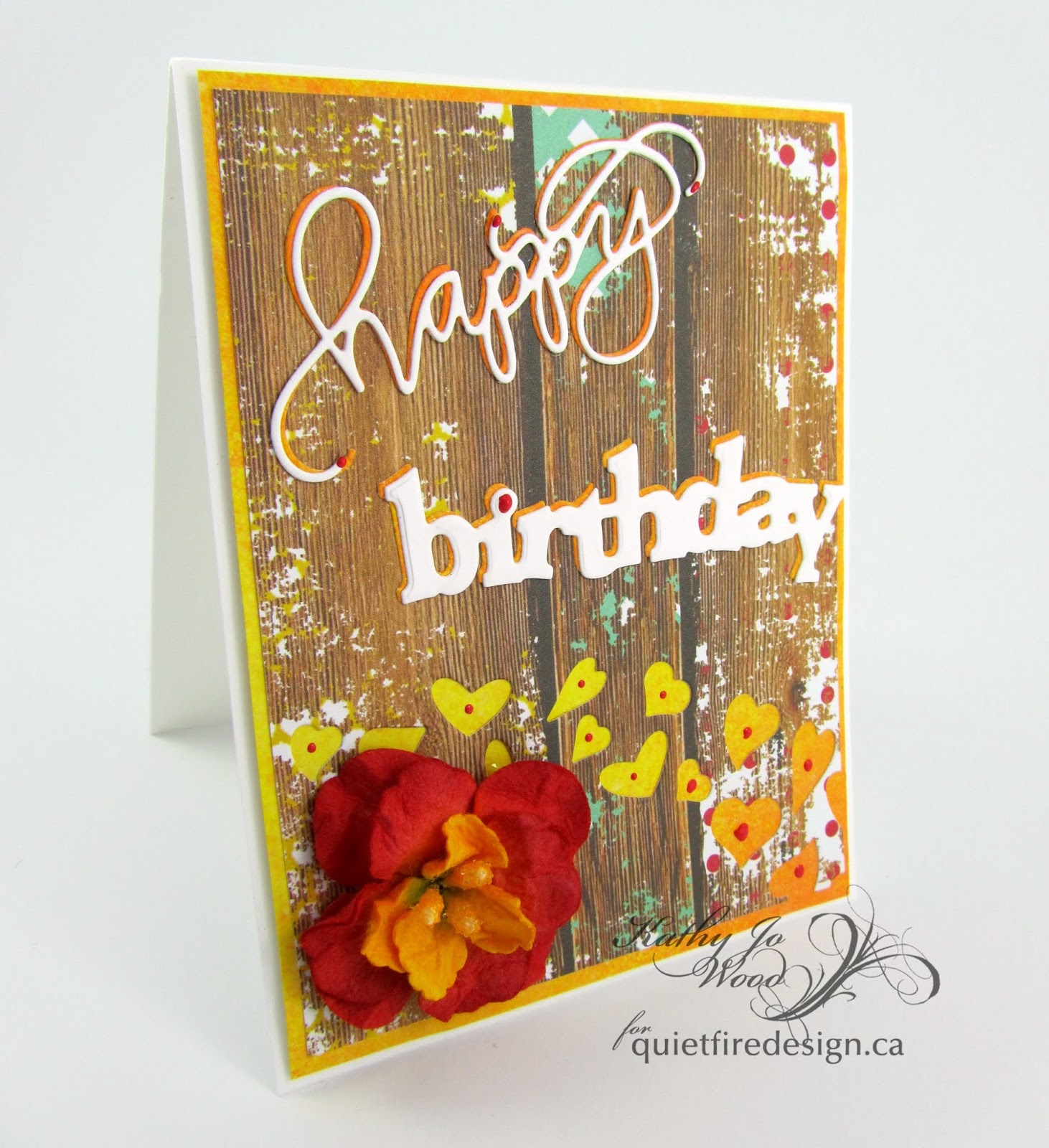 Quietfire Creations Sneak Peek Happy Birthday and Spray Hearts