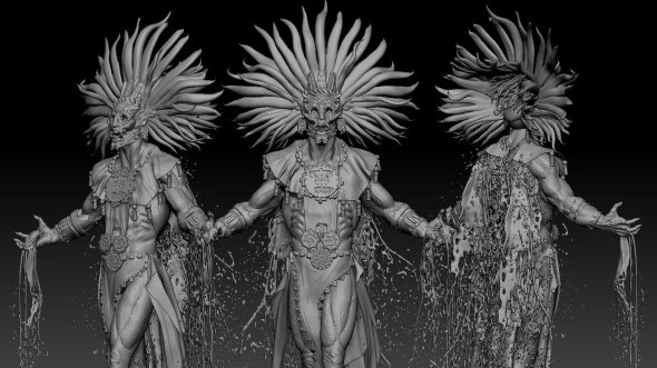 As incríveis esculturas digitais e modelos 3D de fantasia, ficção e terror de Andrés Ríos Andres Rios artstation arte ilustrações esculturas digitais modelos 3D fantasia ficção terror sombrio