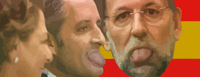 Rajoy y Camp sacando la lengua