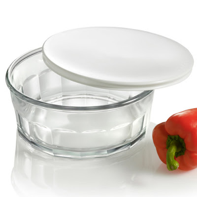 glass bowl with lid, for food storage
