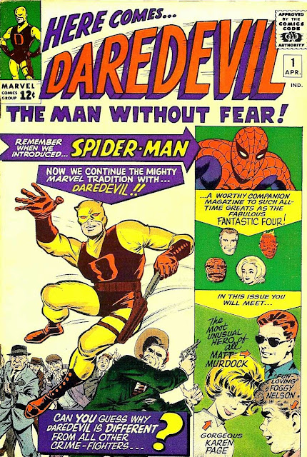 Daredevil v1 #1, 1964 Marvel silver age comic book cover Daredevil v1 #1, 1964 Marvel silver age comic book cover