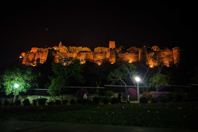 Moti Dungari hill fort lit up in the night Moti Dungari hill fort lit up in the night