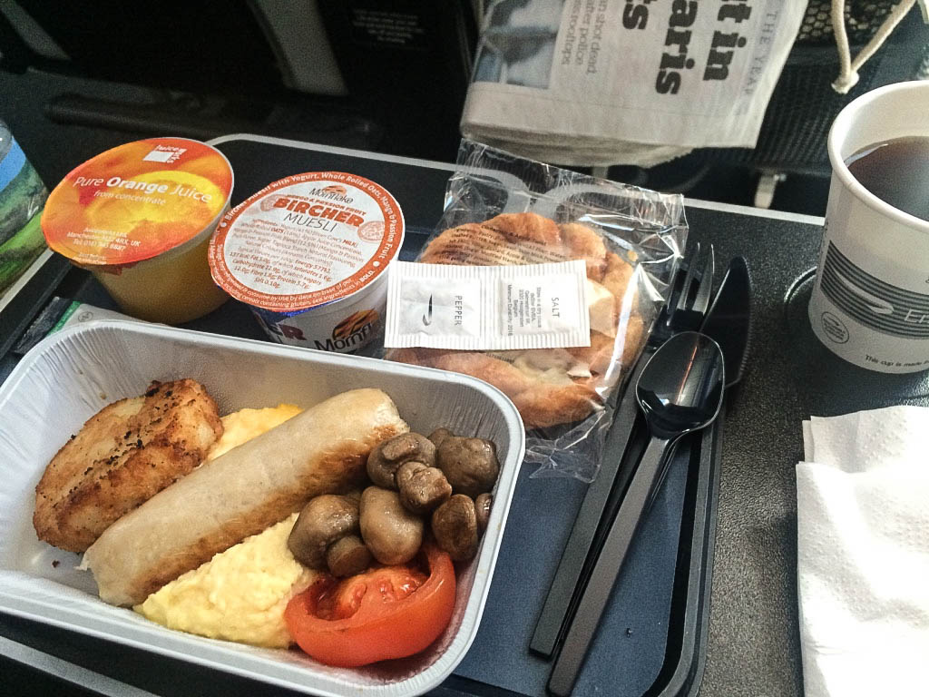 British Airways long haul breakfast premium economy