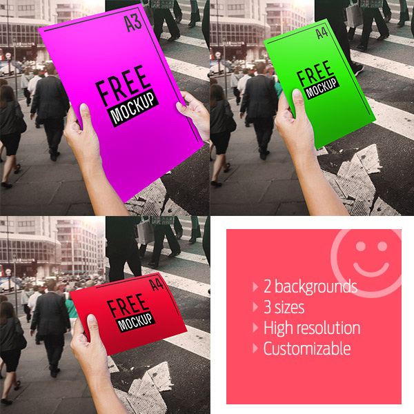 Photorealistic Flyer Mockup Download Poster Mockup PSD Terbaru Gratis - Photorealistic Flyer Mockup