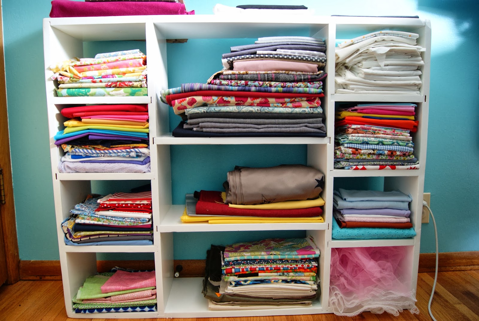 nest full of eggs Fabric Stash Storage Shelf