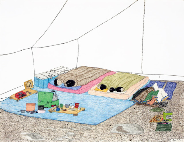 Annie Pootoogook, “In the Summer Camp Tent”, 2002 © Annie Pootoogook