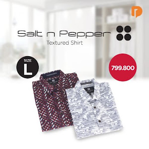 Salt N Pepper Textured Shirt Size L (Set of 2)