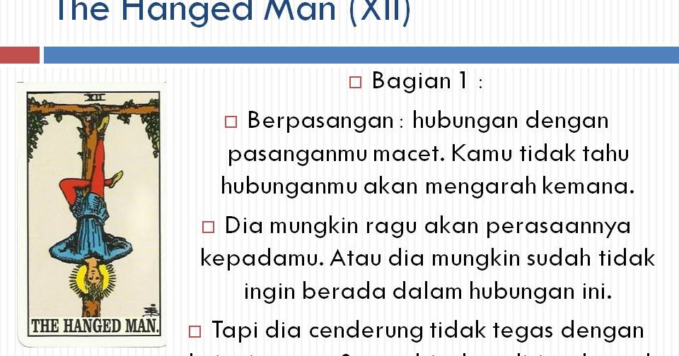 Priskha S Tarot Notes Arti Kartu Tarot Major Arcana The Hanged Man Xii Dalam Hal Cinta