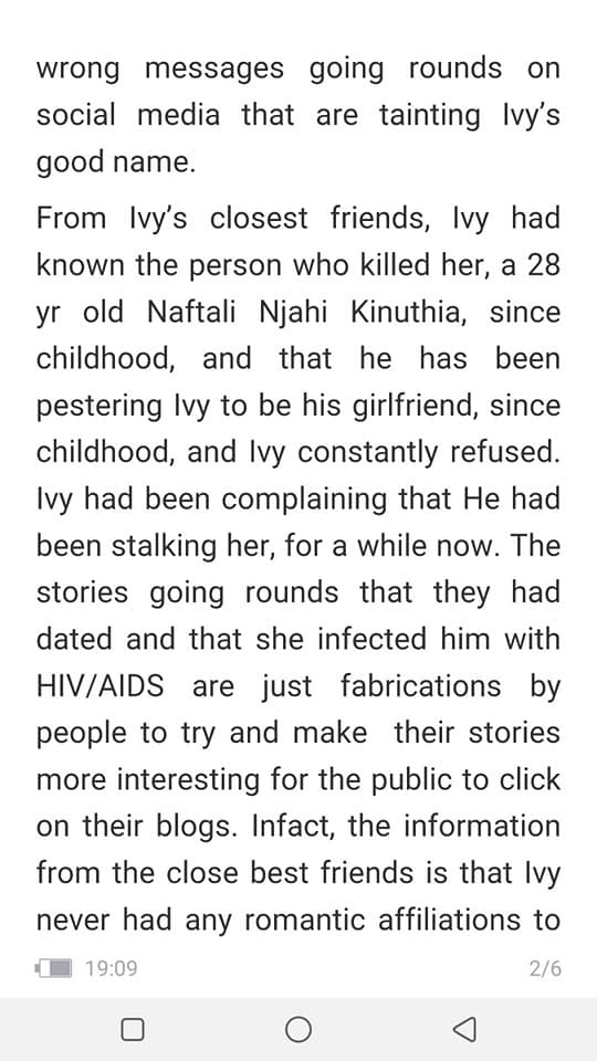 Late IVY WANGECHI’s classmate speaks and drops a shocker on her alleged boyfriend who killed her, clears HIV rumour. speak%2B2 - Late IVY WANGECHI’s classmate speaks and drops a shocker on her alleged boyfriend who killed her, clears HIV rumour.