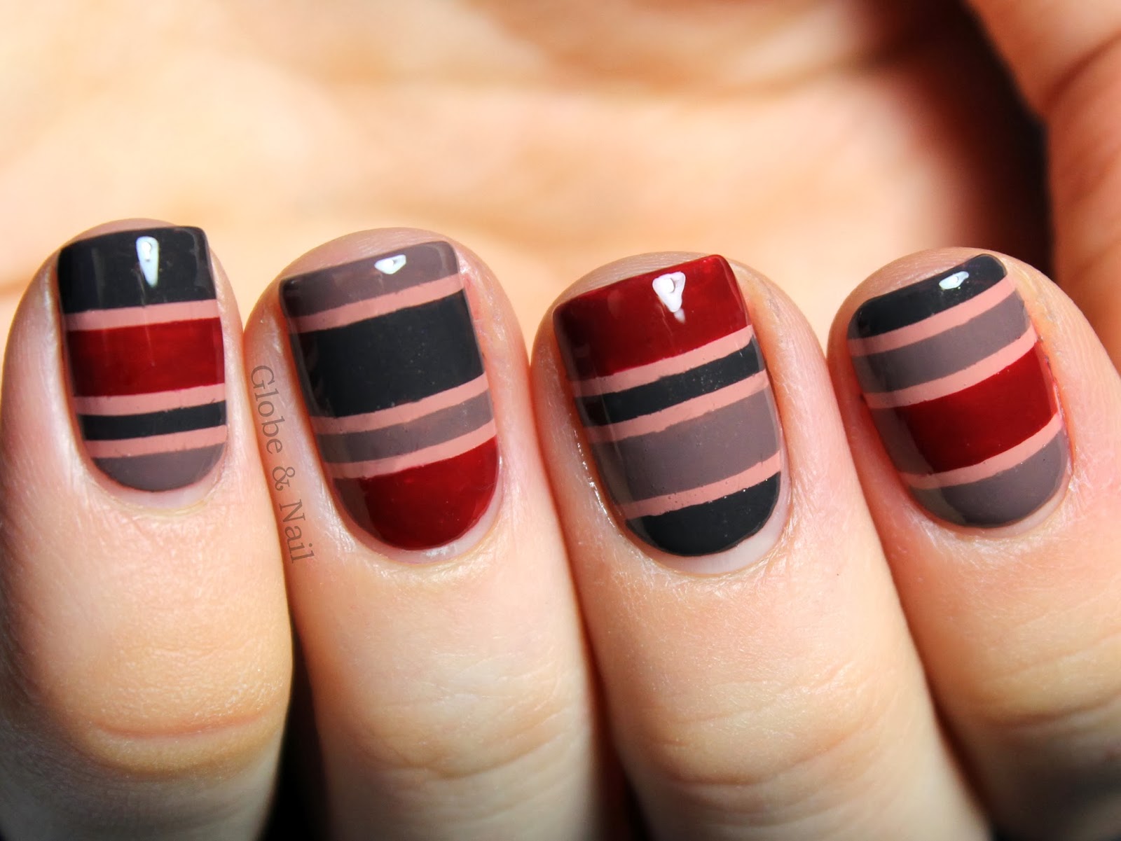 10. Black and Yellow Striped Nail Art - wide 2