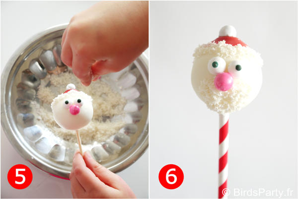 DIY Santa Claus Cake Pops Recipe - BirdsParty.com