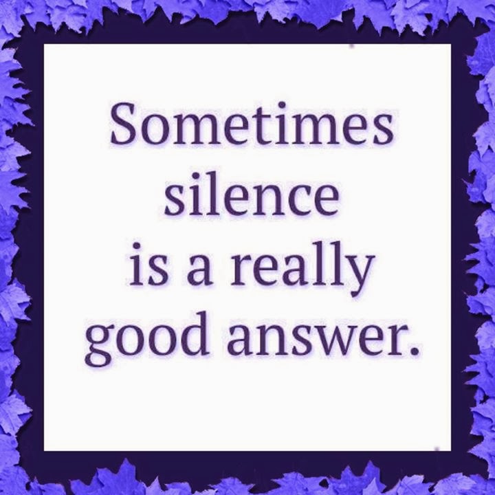 Sometimes Silence is a really Good answer Quotes
