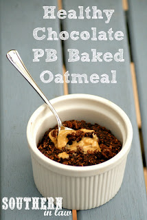 Healthy Reeses Peanut Butter Cup Baked Oatmeal Recipe - Gluten Free, Vegan