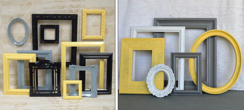 Sala De Estar Cinza E Amarelo ~ Fazer uma parede com quadros em preto, branco, cinza e amarelo pode Sala De Estar Cinza E Amarelo ~ Fazer uma parede com quadros em preto, branco, cinza e amarelo pode