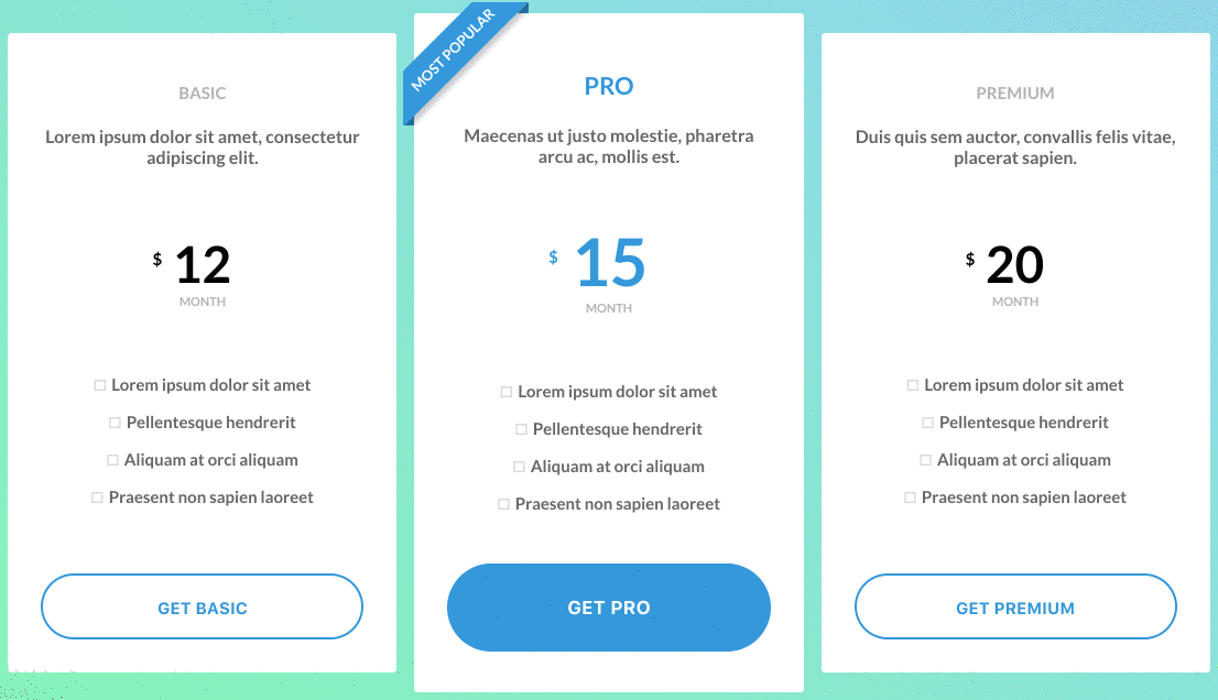 Flat CSS Pricing Cards Template