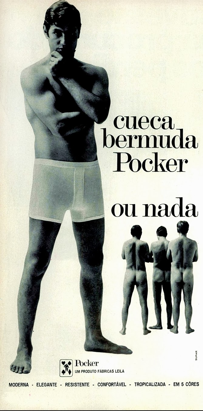 Primeira propaganda brasileira com homens nus em 1970.