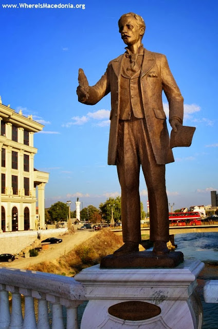 Monument at Art Bridge - Skopje, Macedonia