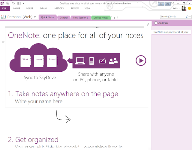 Microsoft Office One Note 2013 Metro UI