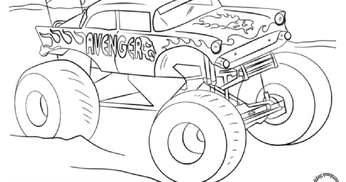 Gambar Mewarnai Mobil Monster Truck Anak Sedan