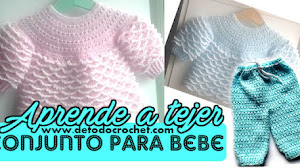 Conjunto de Bebé a Crochet /Tutorial de pantalón y chaqueta