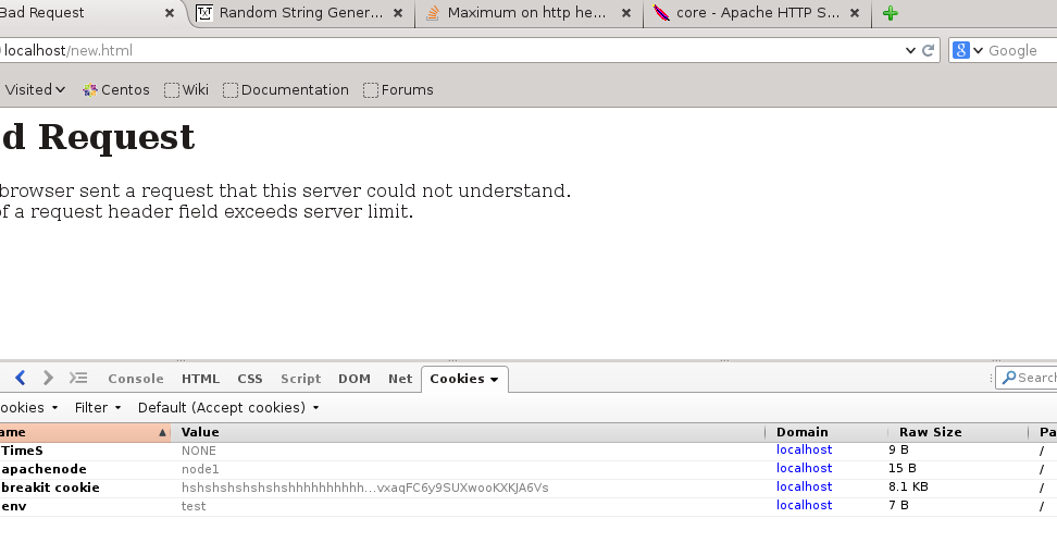 Ops Daily Apache / haproxy large Cookie size issues