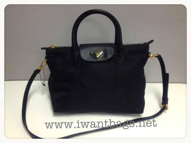 Prada Black Nylon Saffiano Detail 85