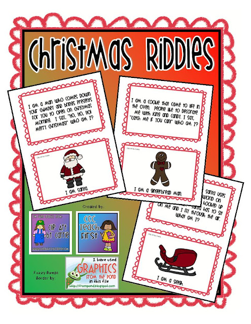 Clip Art by Carrie Teaching First: Christmas & Holiday Riddles