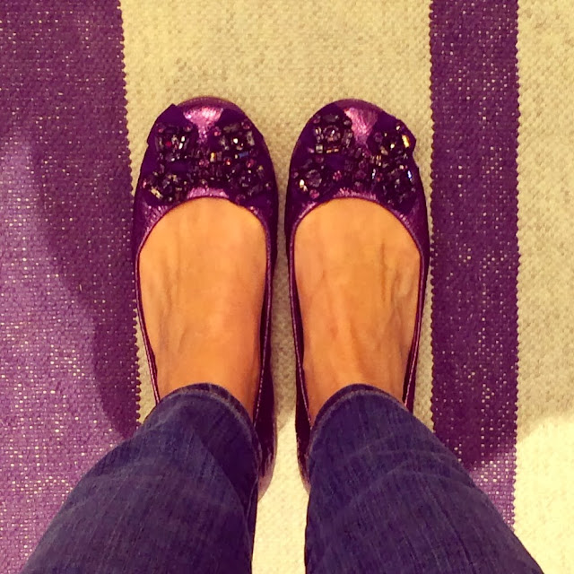 tory burch purple ballet flats