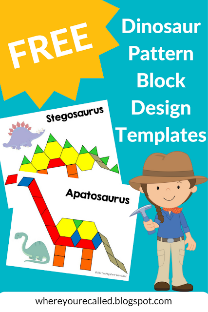 FREE Dinosaur Pattern Block Templates