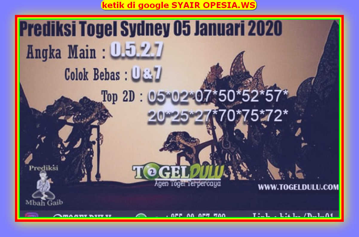 1 New Message Kode Syair Sydney 5 Januari 2020 Forum Syair Togel Hongkong Singapura Sydney