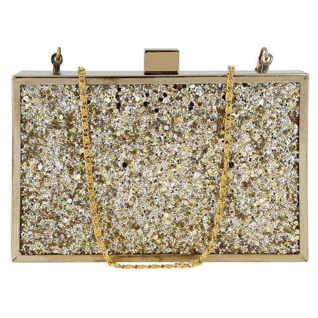 GLITTER GLAM BOXY CLUTCH - GOLD 1800 GLITTER GLAM BOXY CLUTCH - GOLD 1800