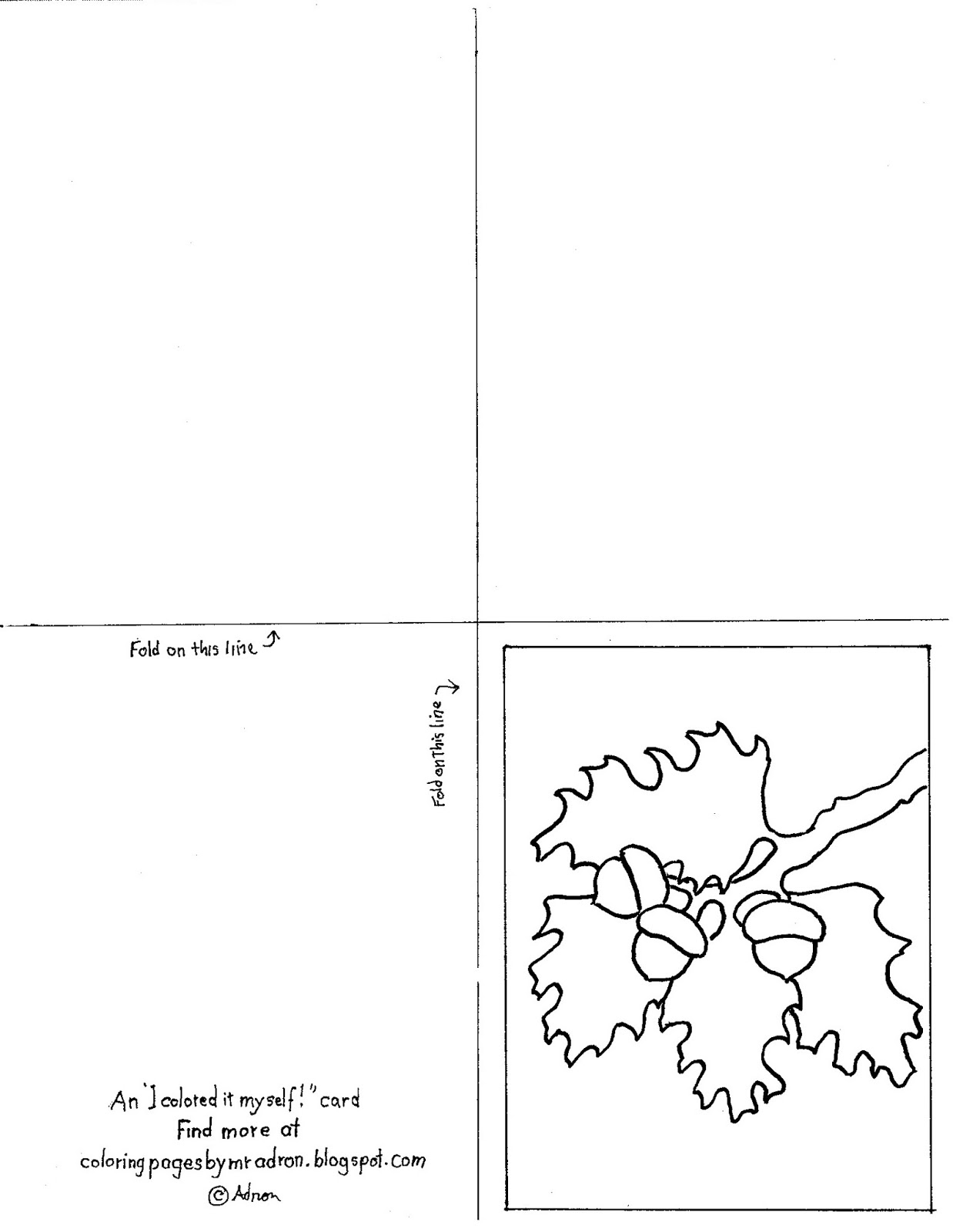 Coloring Pages for Kids by Mr. Adron: Print and Fold Autumn Greeting