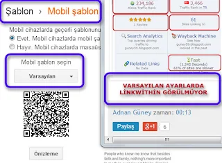 Dinamik blogger varsayılan ayar