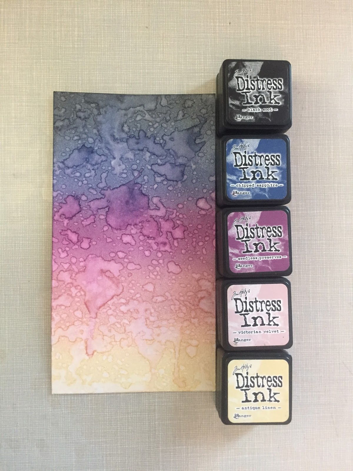 Black Soot, Chipped Saphire, Seedless Preserves, Victorian Velvet, and