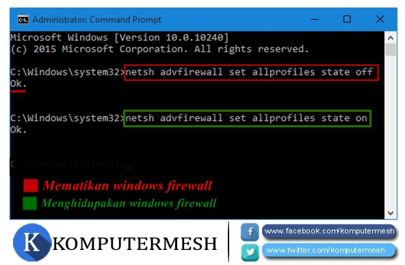 Cara mengaktifkan firewall windows 10