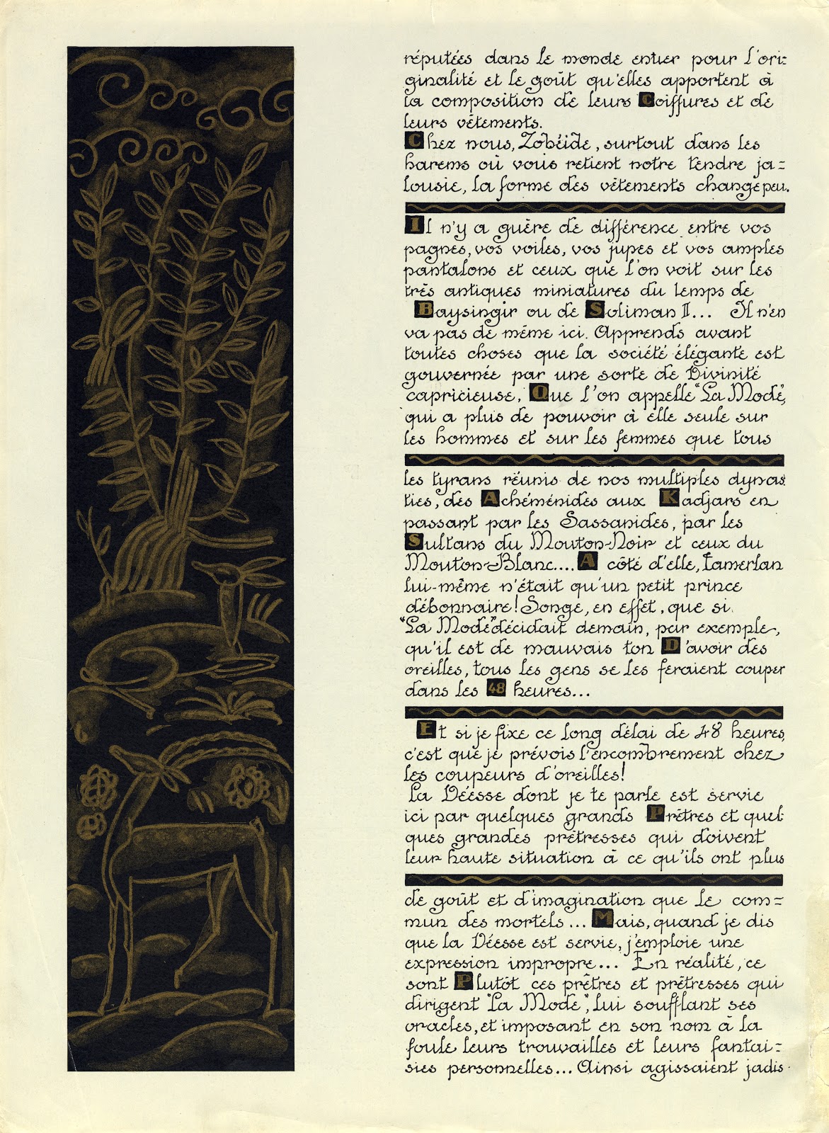 Eduardo Garcia Benito - Dernière lettre persane mise en français et accompagnée de douze dessins exécutés dans le gout persan. París, La Maison Fourrures Max, realizado por Draeger Frères, (1920)