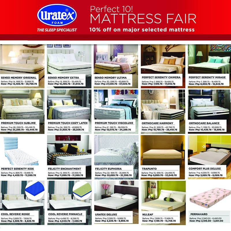 Manila Shopper Uratex Perfect 10 Mattress Fair March 2016 Promo