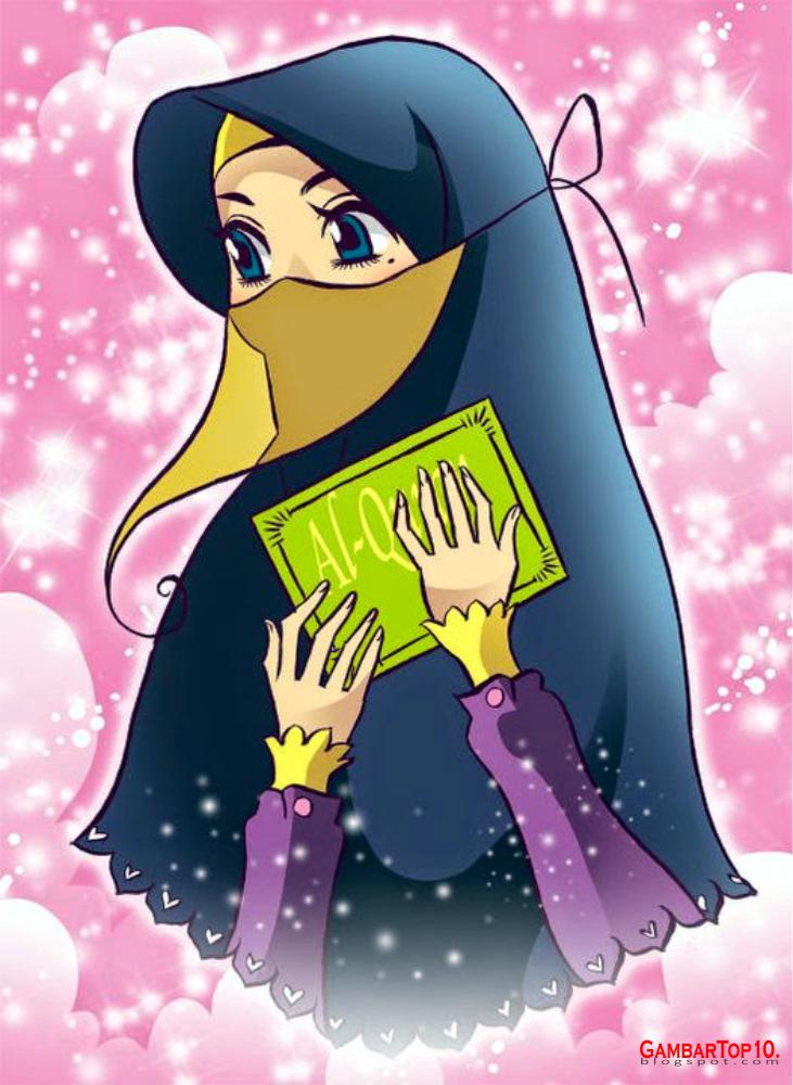 10 Gambar  Kartun Muslimah Gambar  Top 10