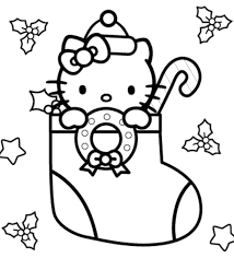 Hello Kitty Christmas coloring pages For Kids 2