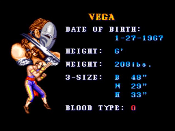 Vega from Street Fighter turns 52 years old