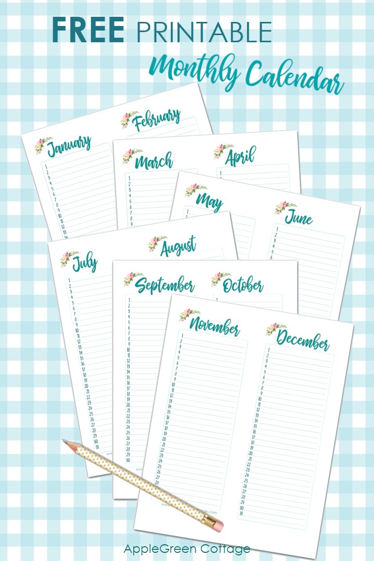 monthly calendar free printable for all the birthdays birthday calendar free
