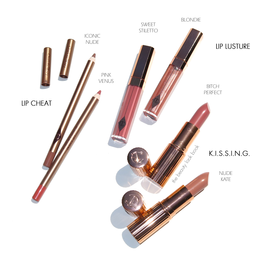 Charlotte Tilbury Neutral Nude/Pink Lip Picks  Nude Kate, Bitch Perfect,  Blondie, Sweet Stiletto, Iconic Nude and Pink Venus - The Beauty Look Book