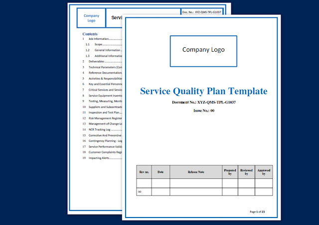 quality plan template