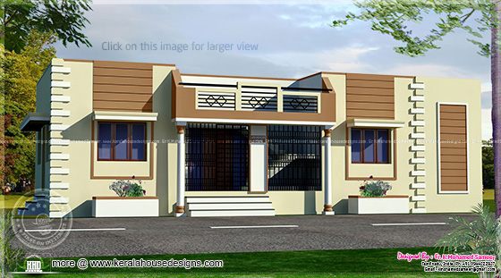 Tamilnadu style single floor home