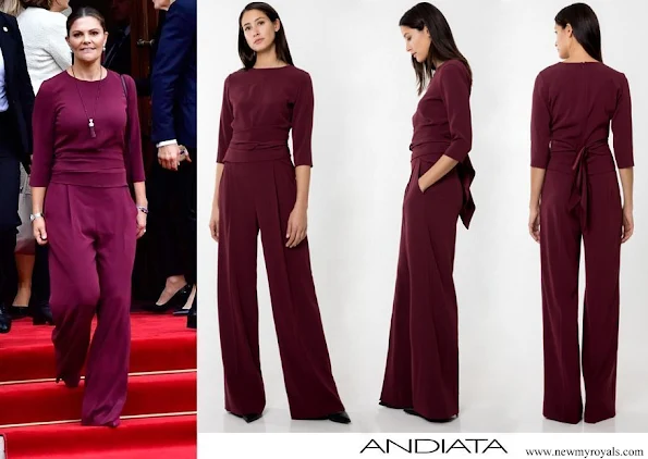 Crown Princess Victoria wore Andiata Kamille trousers and kiana blouse