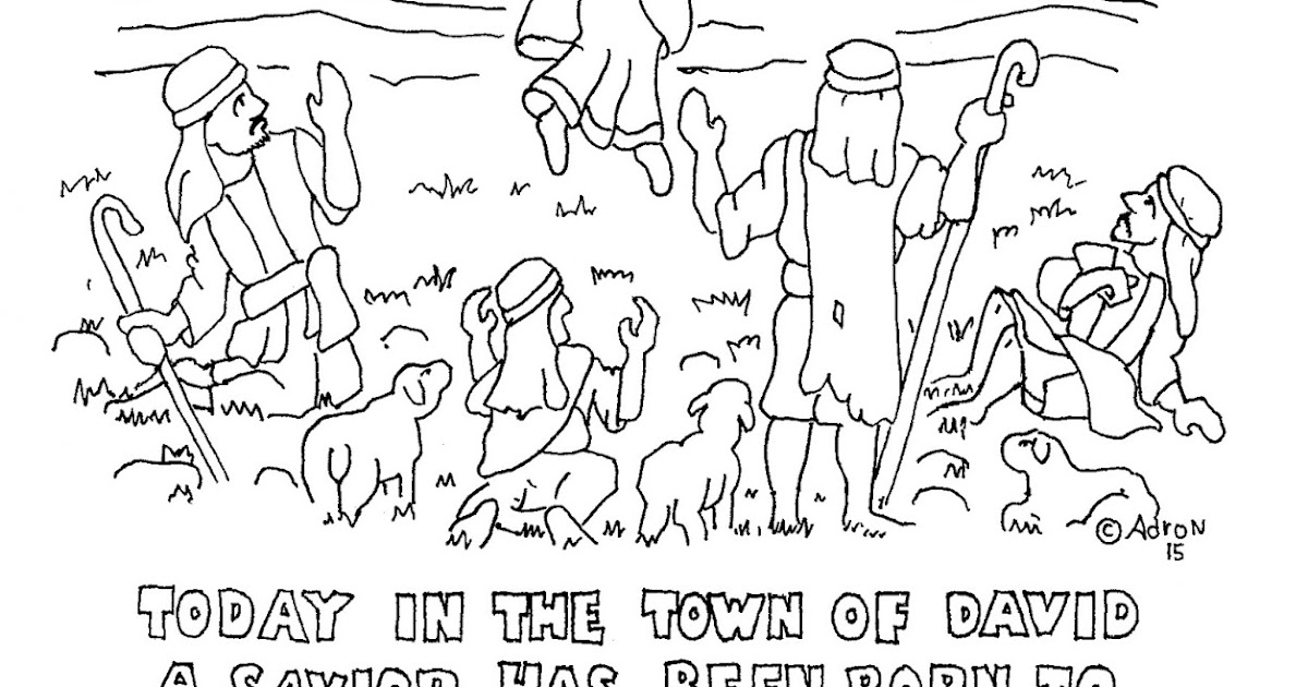 Coloring Pages for Kids by Mr. Adron: Shepherds and Angel Printable