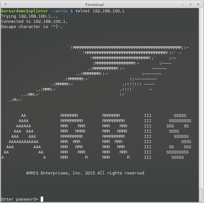 w00tsec ARRIS Cable Modem has a Backdoor in the Backdoor
