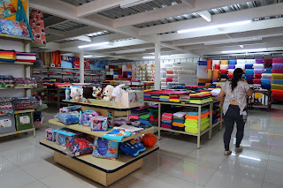 Inside fabric store in Puriscal.