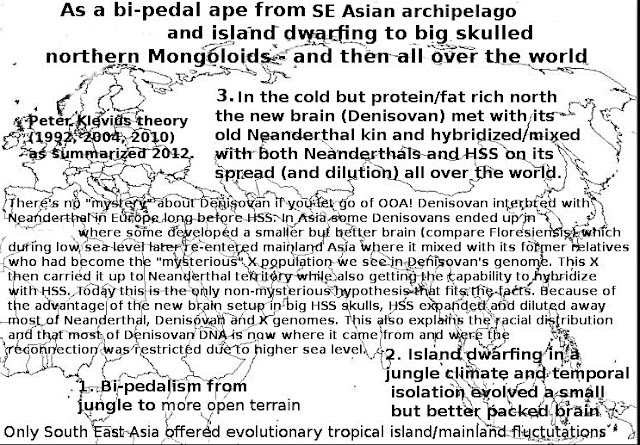 SE Asia offered jungle dwarfed skulls and Siberia big cold and fat adapted skulls.